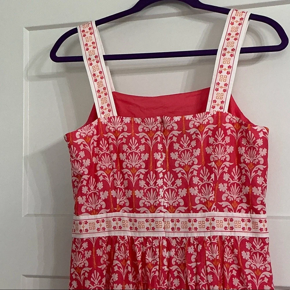 Talbots Pink Floral Maxi Dress with White Lace Accents - Picture 4 of 4